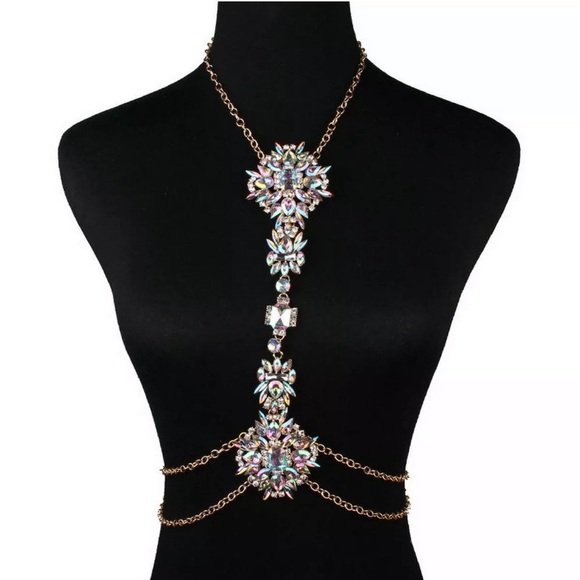 Boho festival large blingy body gem harness chain - Picture 4 of 10